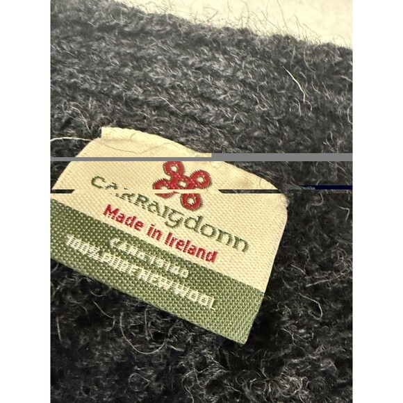 CARRAIG DONN Men's Aran Charcoal Gray Wool Sweater Size Large Ireland Dad - Picture 5 of 7